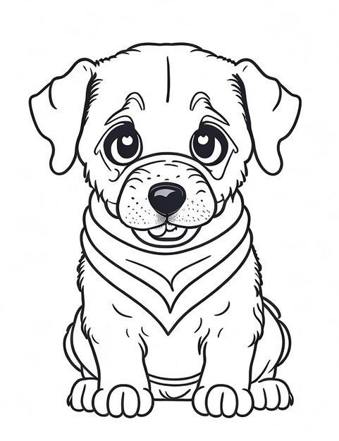 Leuke Cartoon puppy en hond Illustraton