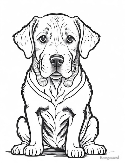 Foto leuke cartoon puppy en hond illustraton