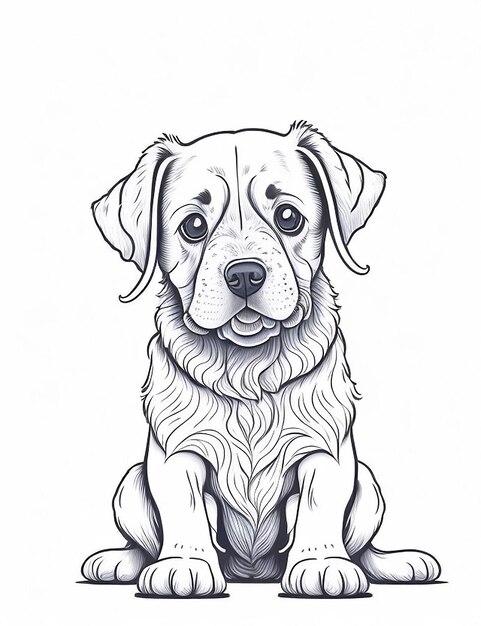 Leuke Cartoon puppy en hond Illustraton