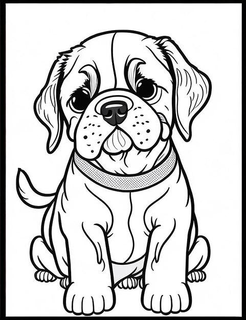 Leuke Cartoon puppy en hond Illustraton