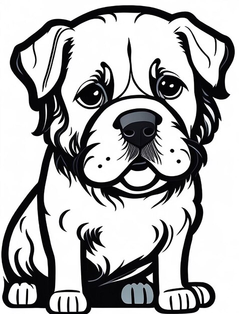 Foto leuke cartoon puppy en hond illustraton