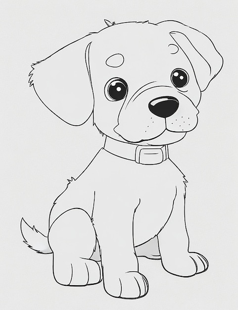 Foto leuke cartoon puppy en hond illustraton