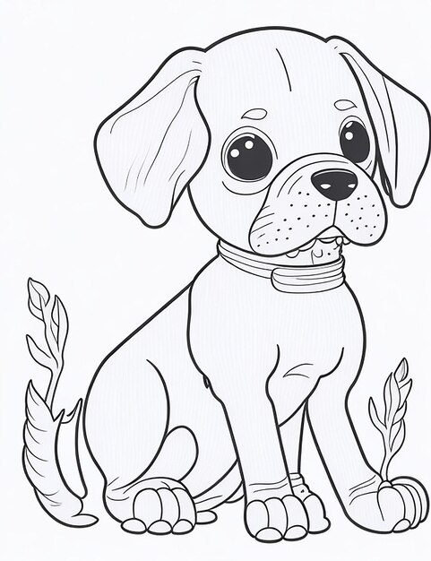 Leuke Cartoon puppy en hond Illustraton