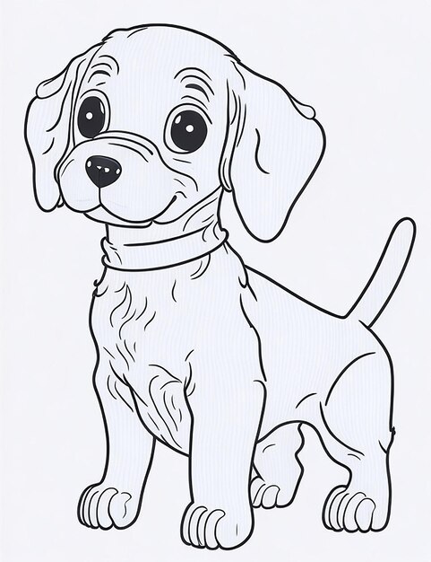 Leuke Cartoon puppy en hond Illustraton