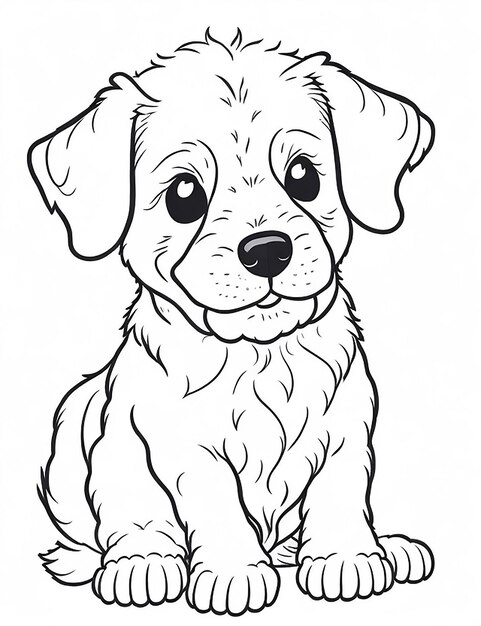 Foto leuke cartoon puppy en hond illustraton