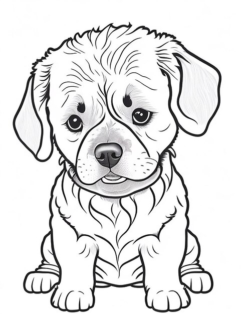 Leuke cartoon puppy en hond Illustraton