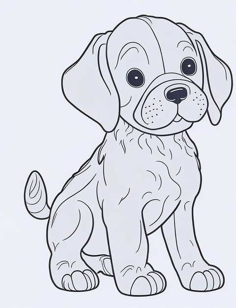 Leuke cartoon puppy en hond Illustraton