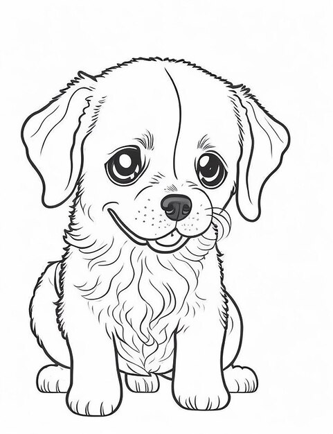 Leuke cartoon puppy en hond Illustraton