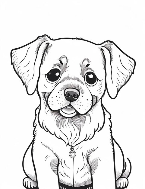 Foto leuke cartoon puppy en hond illustraton