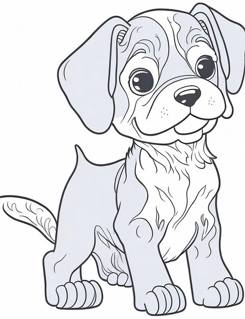 Leuke cartoon puppy en hond Illustraton