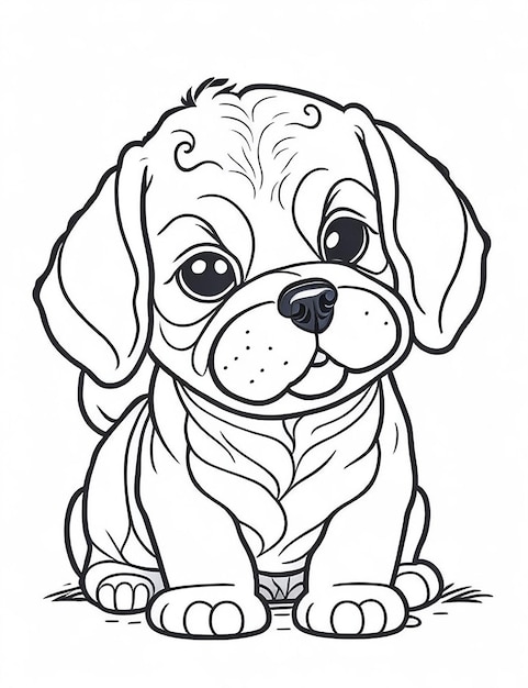 Leuke cartoon puppy en hond Illustraton