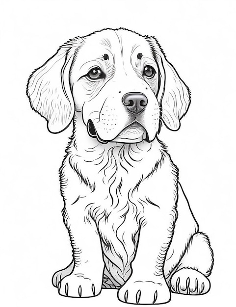 Leuke cartoon puppy en hond Illustraton