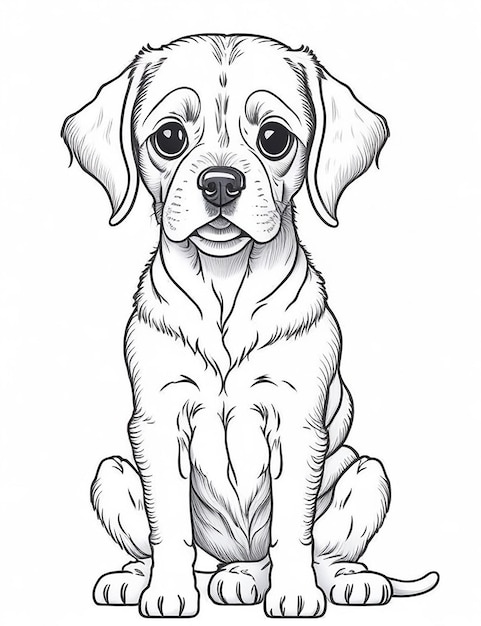 Leuke cartoon puppy en hond Illustraton