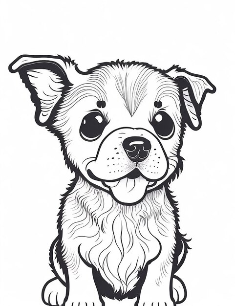 Leuke cartoon puppy en hond Illustraton