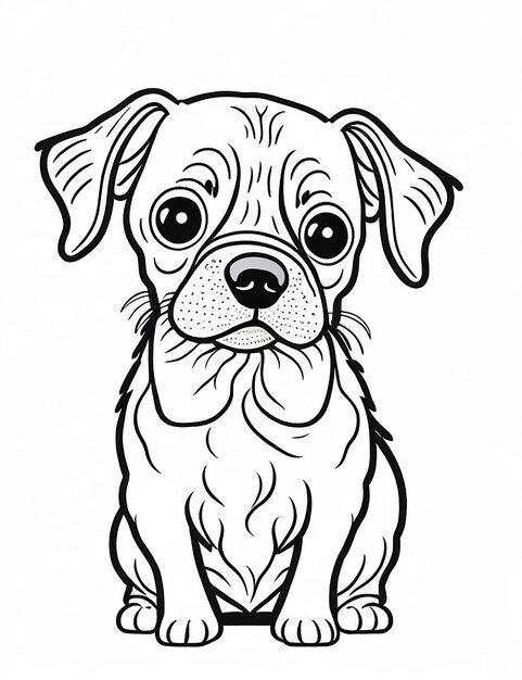 Leuke cartoon puppy en hond Illustraton