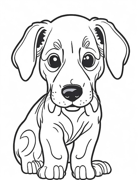 Leuke cartoon puppy en hond Illustraton