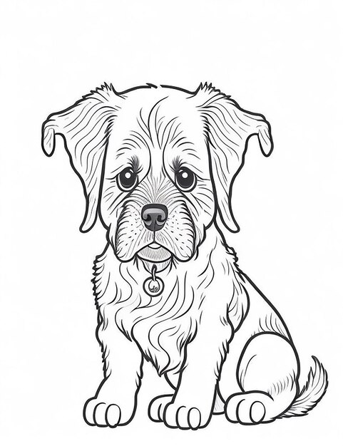 Foto leuke cartoon puppy en hond illustraton