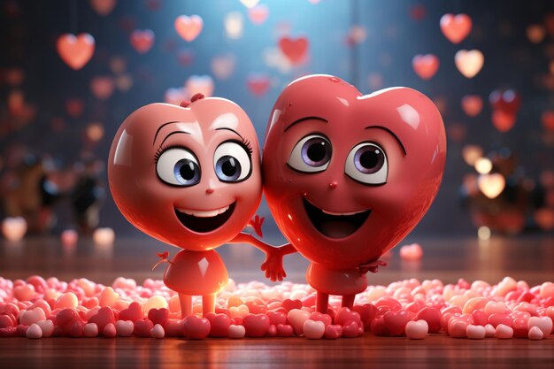 Foto leuke cartoon van beautiful hearts arrangement