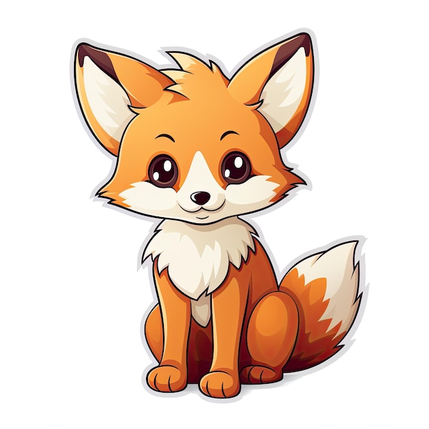 Leuke cartoon vos sticker Vector illustratie van een leuke vos