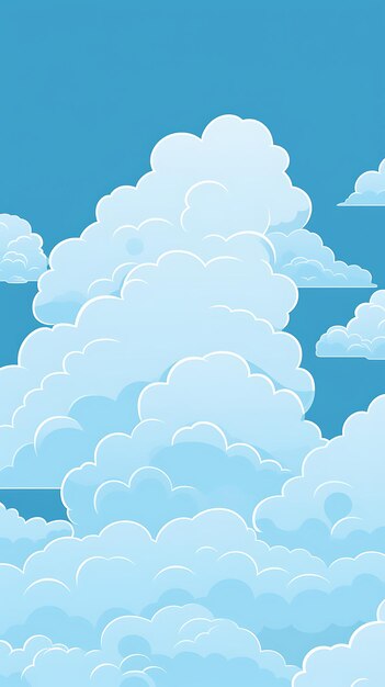 Leuke cartoon wolk mobiele behang