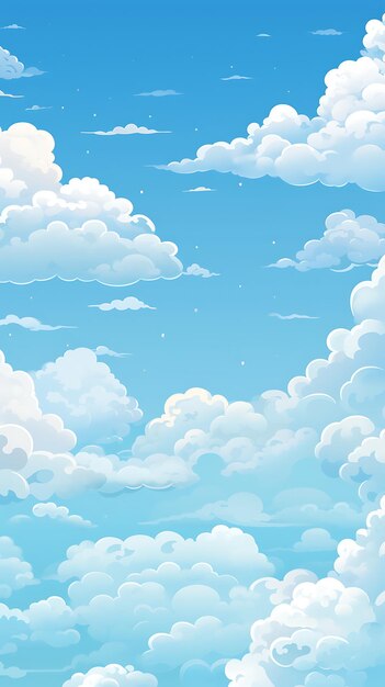 Leuke cartoon wolk mobiele behang