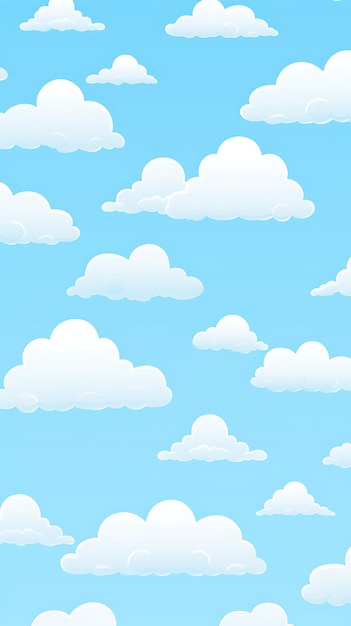 Leuke cartoon wolk mobiele behang