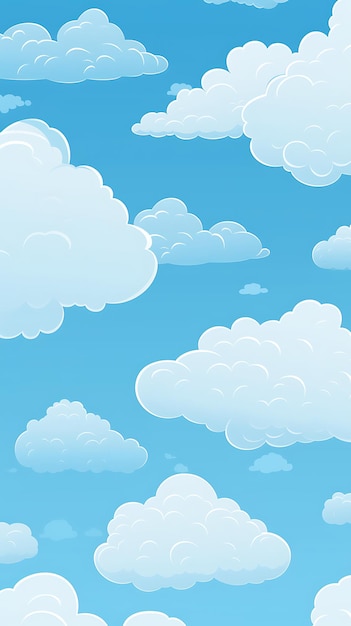 Leuke cartoon wolk mobiele behang