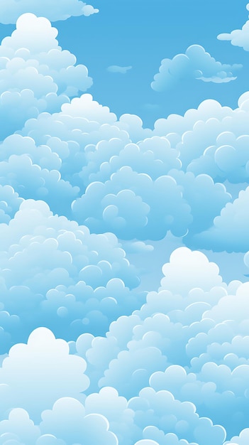 Leuke cartoon wolk mobiele behang