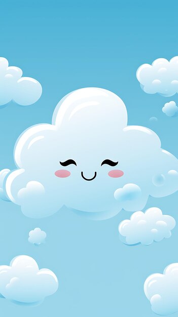 Foto leuke cartoon wolk mobiele behang