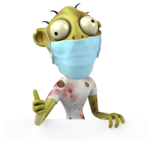 Leuke cartoon Zombie met een masker