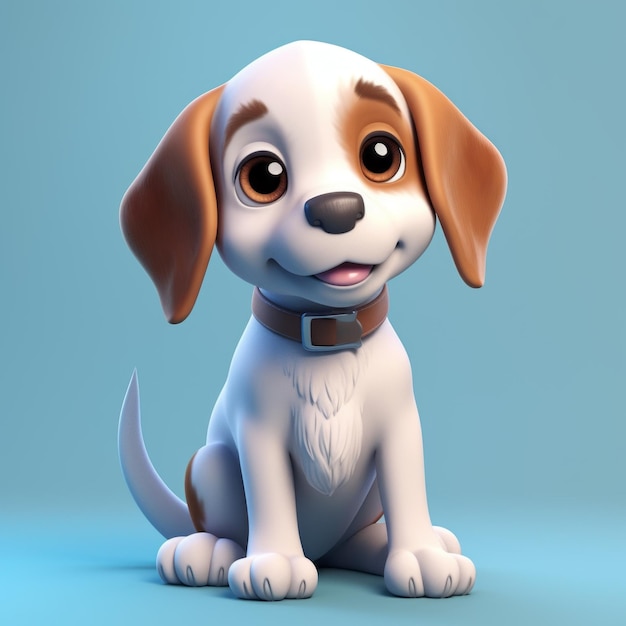 Leuke Chibi Beagle 3D-weergave met cinematisch gevoel