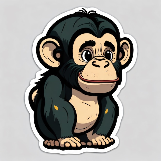 Foto leuke chimpansee sticker 1