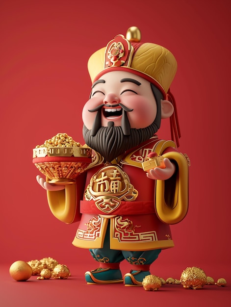 Foto leuke chinese god van de rijkdom.