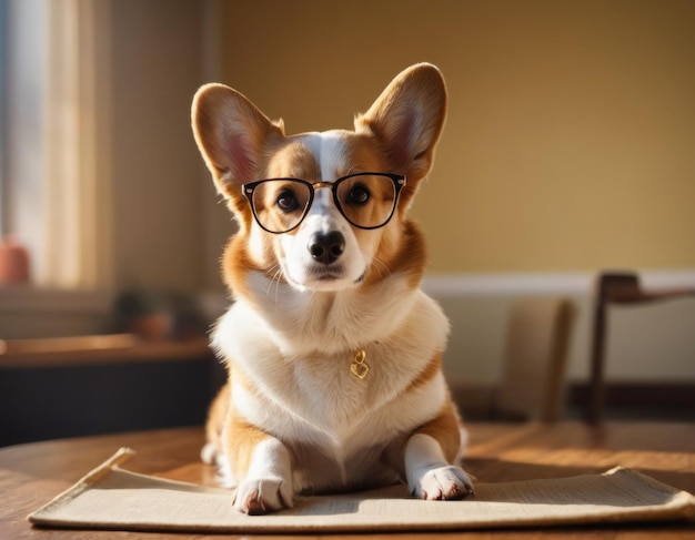 Leuke corgi hond leraar