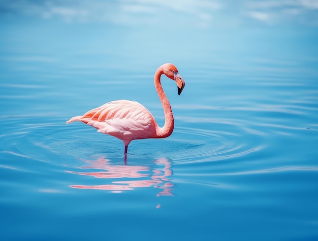 Leuke de zomerachtergrond met roze flamingo Illustratie AI GenerativexA