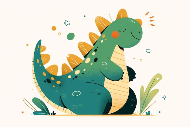 Leuke dinosaurus illustratie kinderen onderwijs concept illustratie