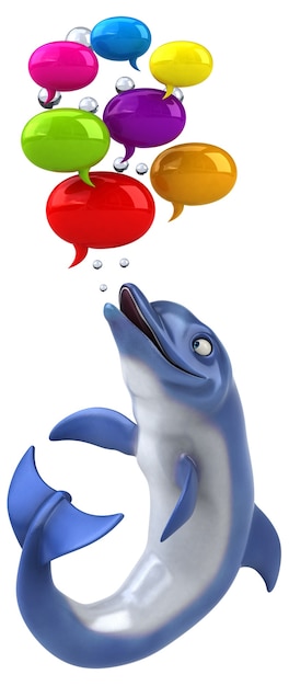 Leuke dolfijn 3d illustratie