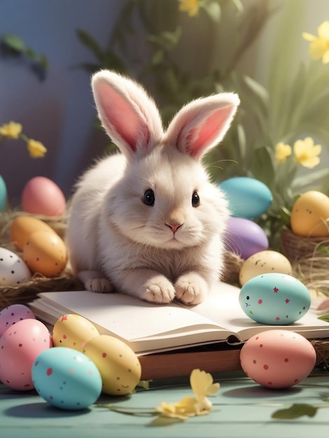 Leuke Easter Bunny Egg kaart achtergrond
