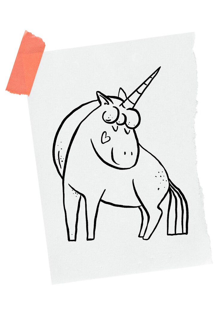 Foto leuke eenhoorn png sticker stationery papier doodle doorzichtige achtergrond