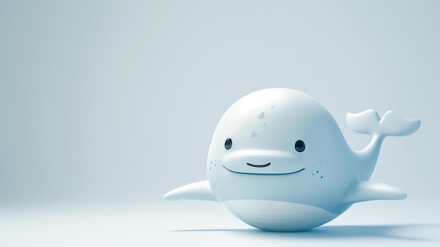 Leuke en vriendelijke cartoon walvis personage 3D rendering