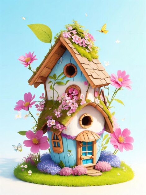 Foto leuke fairy fantasy cottage house game-ontwerp