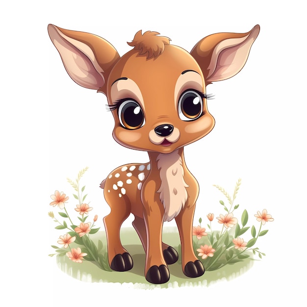 Foto leuke fawn illustraties clipart