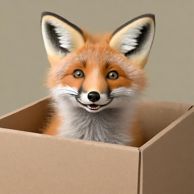 Leuke Fox in de Box digitale kunst