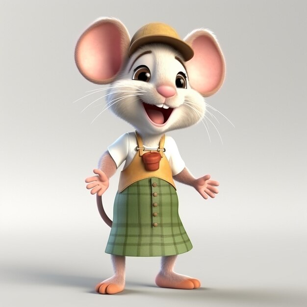Leuke geanimeerde muis personage illustratie