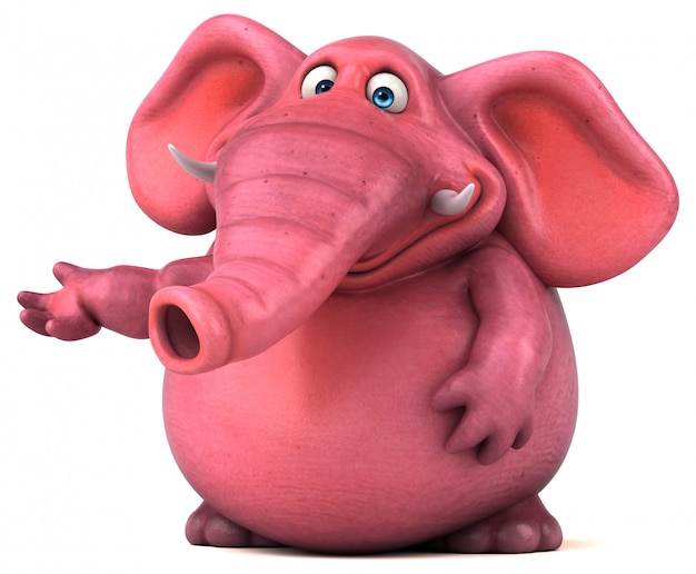 Leuke geïllustreerde roze 3D olifant