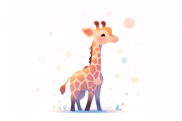 Leuke giraffe illustratie kinderen onderwijs concept illustratie