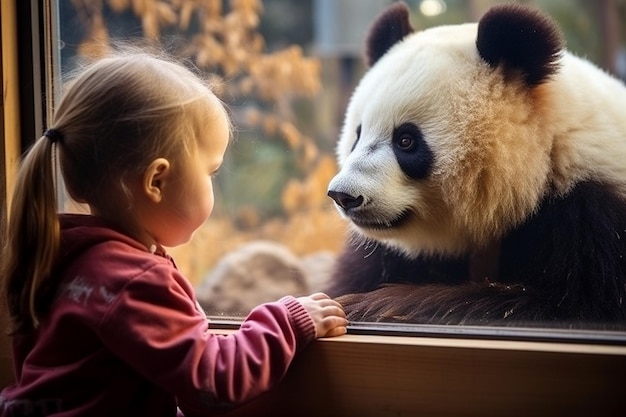 Leuke Girl39s Panda-ontmoeting