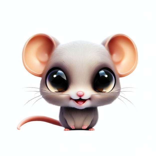 Leuke glimlach muis 3D personage