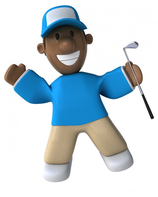 Leuke golfer 3D illustratie