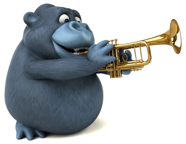 Leuke gorilla - 3D illustratie